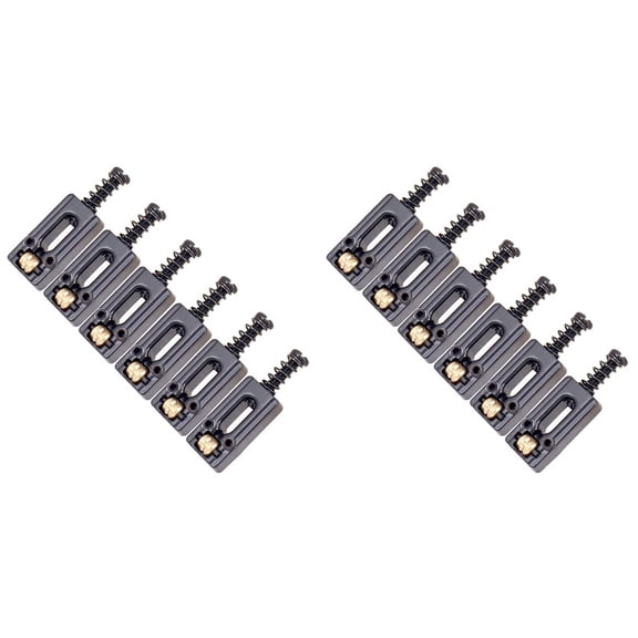 12 Pcs Metal Guitar Bridge Saddle Roller String Tremolo Bridge Saddles for Electric Guitar Replacement Parts,Black
