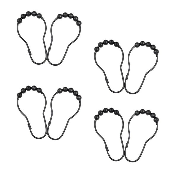 Eease metal hooks 12 Shower Curtain Hooks Rings, Rust- Resistant Metal Shower Curtain Hooks Rings for Bathroom Shower Rods Curtains,2.95"X1.77"X0.2"