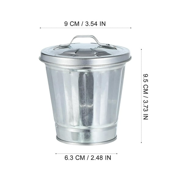 12 Pcs Metal Mini  - 3.5*3.7 Inch Toy Garbage Cans, Small Desktop Storage Bin with Lids for Special Party Favors, Small Ashtray with Lid, Cute Flower Pot, Snacks Holds, Pencil Holder