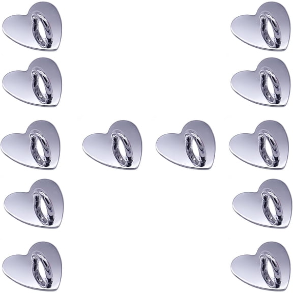 12 Pcs Metal Phone Finger Grip Hook Adhesive Heart Shaped Phone Charm Hook Smartphones Accessories Charm Loop Stand Keychain Ring Smartphones Holder Heart Pad Ring for DIY Hanging Supplies (Silver)