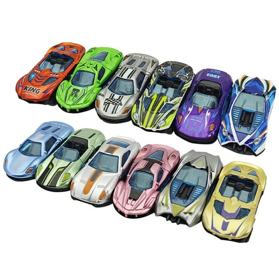 12 Pcs Metal Racing Car Toy Set For Boys Assorted Car Models For Party And Gift