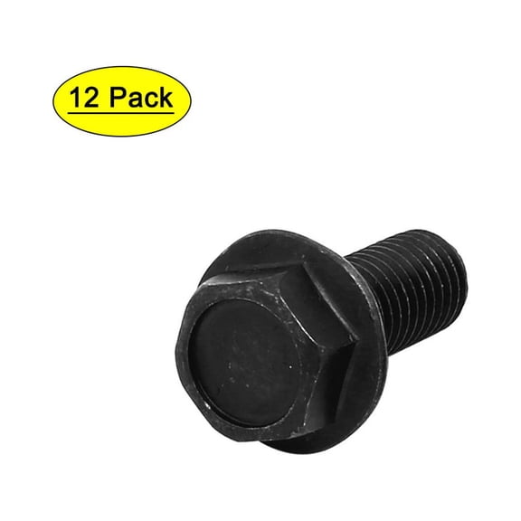 12 Pcs Metallic M7x15mm Reverse Thread Screw Black for Cutting Machine