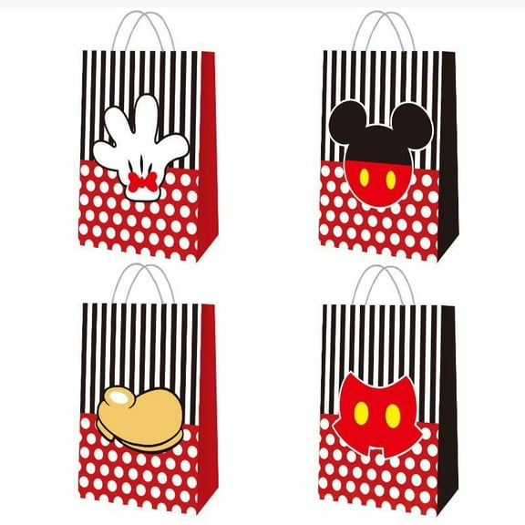 12 Pcs Mickey Party Gift Bags, Birthday party bags, Cartoon candy bags, Party Decoration Supplies