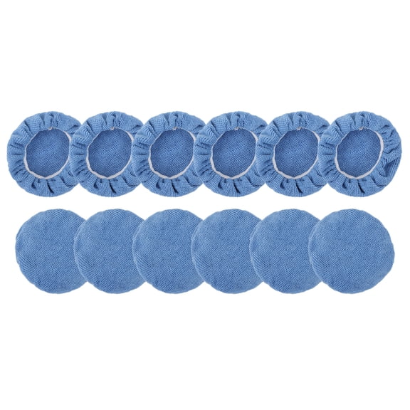 12 Pcs Microfiber Car Polishing Bonnets Buffing Pad Cover Set 5 to 5.7 Inches Soft Bonnet Pads for Auto Polisher Waxing