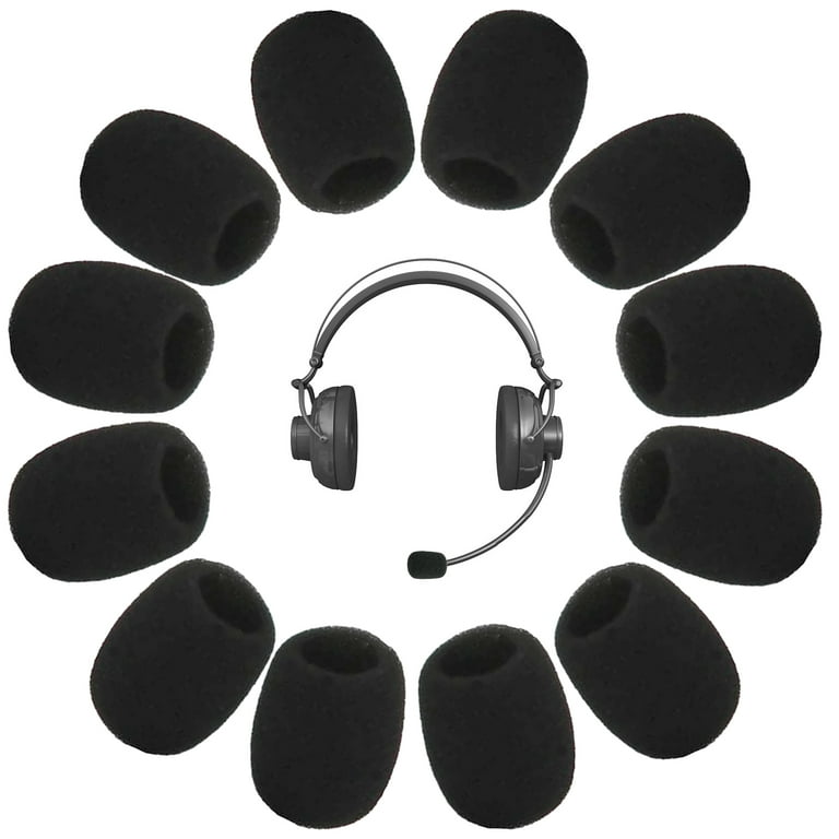 12 Pcs Microphone Covers Foam, Mini Headset Microphone Cover 