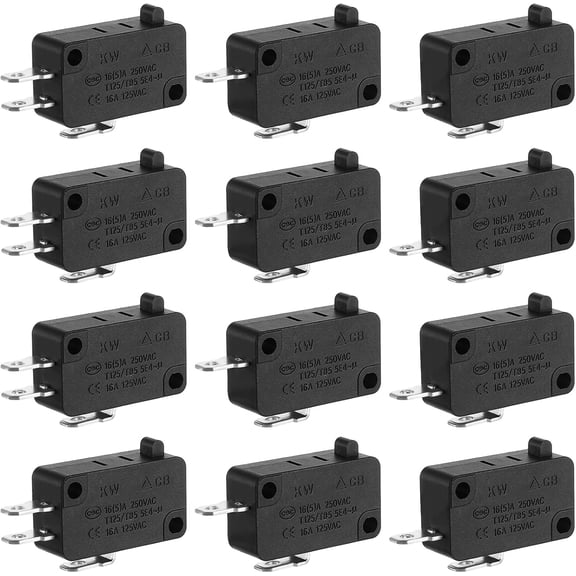 12 Pcs Microwave Oven Door Switch Replacement Part 16A 125/250V Doors Interloc Compatible with Most Microwaves Ovens 3 Styles General Pop-up Button