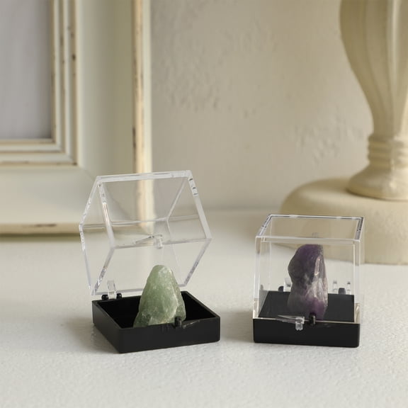 12-Piece Mineral Display Box Set for Rock Collection, Specimen Storage, Necklace Organizer, and Small Item Case