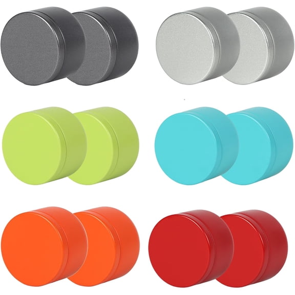 12 Pcs Mini Airtight Tea Canister Multicolor Set, Metal Round Tin Containers with Lids for Candle Making Coffee Spices, Portable Empty Tin Can for DIY Crafts Party Favors