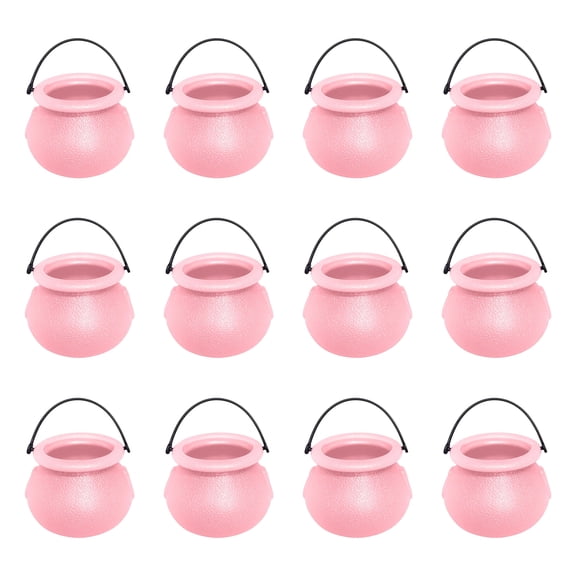 12 Pcs Mini Cauldron Set Halloween Bucket Containers with Handles Small Witch Pot Jars for Holiday Decor and Display