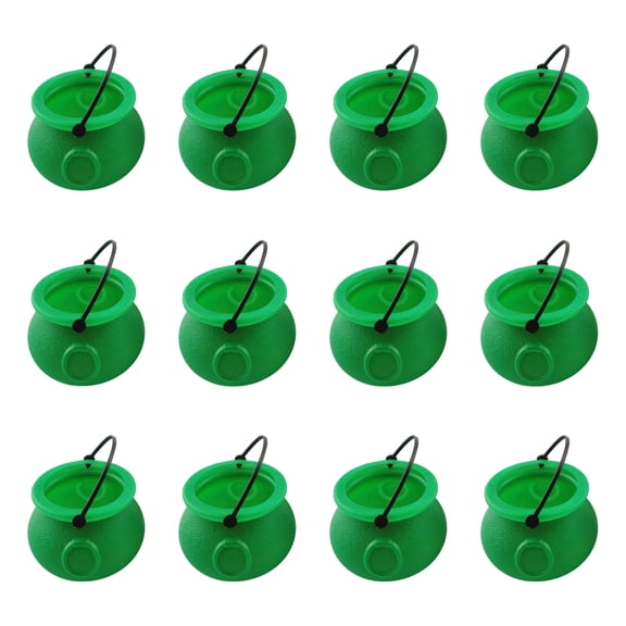 12 Pcs Mini Cauldron Set Halloween Bucket Containers with Handles Small Witch Pot Jars for Holiday Decor and Display