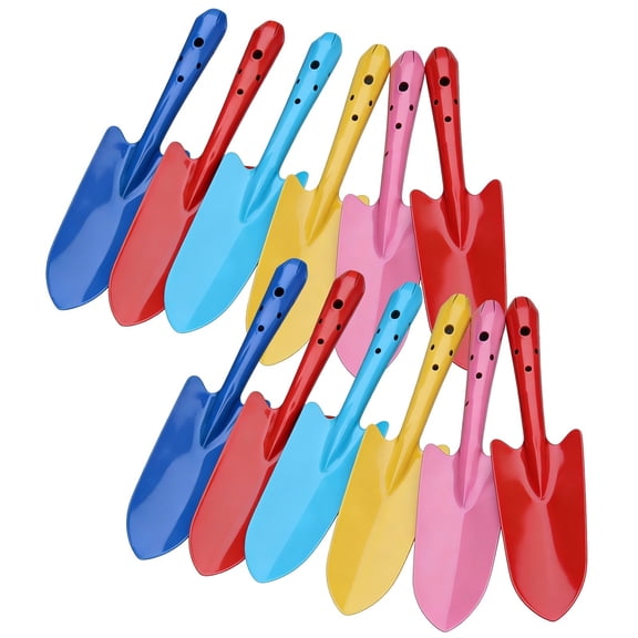 12 Pcs Mini Colorful Metal Hand Shovel Set, 11 in Garden Tools For Planting, Small Digging Trowel for Young Artist Teens Adults, Metal Gardening Hand Shovels with Ergonomic Handle