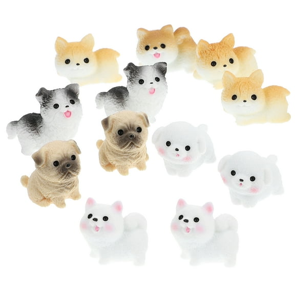 12 Pcs Mini Dog Micro Landscape Figurines Cute Bulk Soap Decoration Samoyed