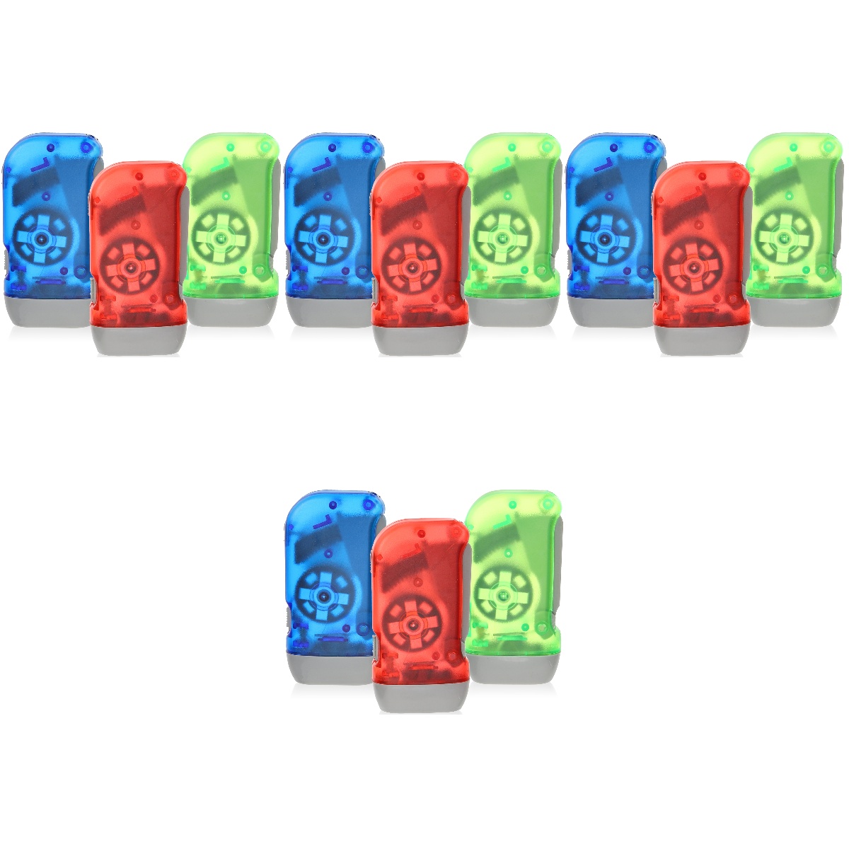 12 Pcs Mini Flashlight Spring Pole for Dogs Emergency LED Hand Crank