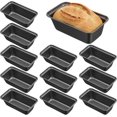 thumbnail image 1 of 12 Pcs Mini Loaf Pan for Baking Bread, Nonstick Carbon Steel Small Banana Bread Tins 6 x 3.3 x 2 Inches Rectangular Tiny Meatloaf Pan for Home Homemade Oven Baking cake, 1 of 4