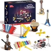 FUN LITTLE TOYS 12 Pack Musical Instrument Building Set, Mini Blocks for Kids 6-12, No Duplicates, Individually Boxed, Birthday Party Favors Goodie Bag Stuffers Classroom Prizes