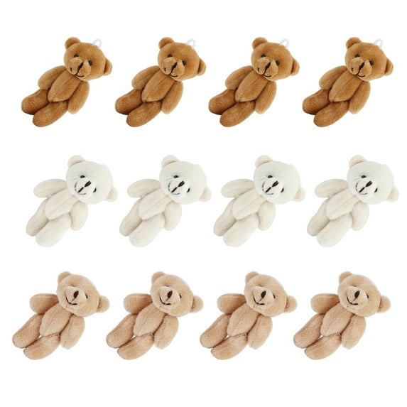 12 Pcs Mini Plush Bears Teddy Toy for Children Girls Wedding Birthday Decorations