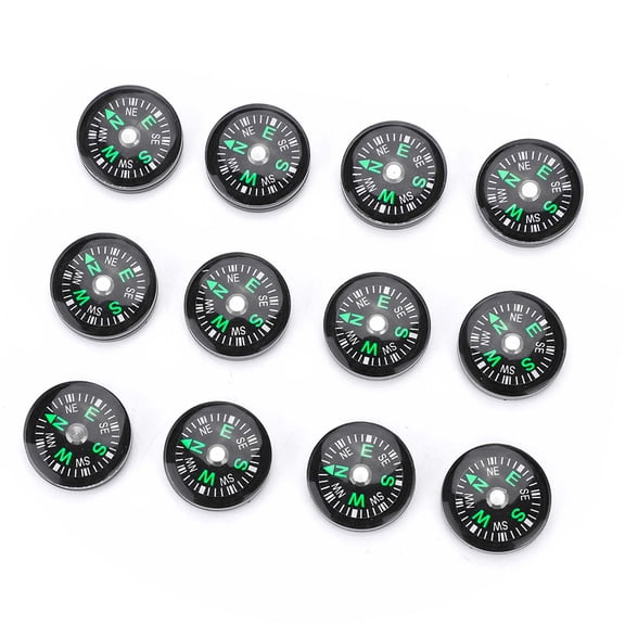 12 Pcs Mini Pocket Oil Filled Compass Set Lightweight Portable Navigation Tool Outdoor Gear (0.8 in / 20 mm)
