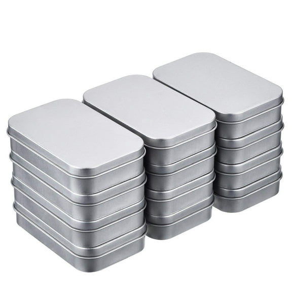 12 Pcs Mini Portable Metal Rectangular Empty Hinged Tins Box Containers Home Organizer;12 Pcs Portable Metal Rectangular Box Containers Home Storage Kit