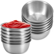 12 Pcs Mini Sauce Cups,Stainless Steel Condiment Cups,Reusable Sushi Dipping Dishes,Ketchup Dipping Cups,Small Pudding Condiment Cups for Home Kitchen Restaurant Sliver 60ml