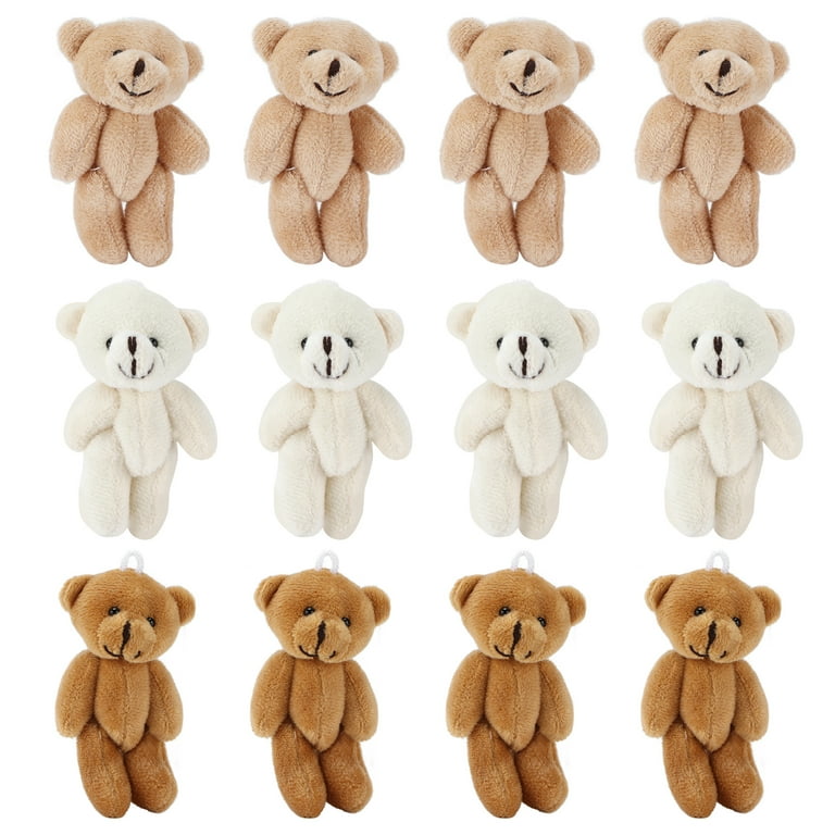 12 Pcs Mini Stuffed Bears Stuffed Plush Bear Baby Shower Decorations Comfortable Soft Cute Mini Teddy Plush Toy for Wedding Birthday Decorations