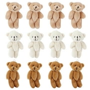 12 Pcs Mini Stuffed Bears, Stuffed Plush Bear Baby Shower Decorations, Comfortable Soft Cute Mini Teddy Plush Toy for Wedding Birthday Decorations