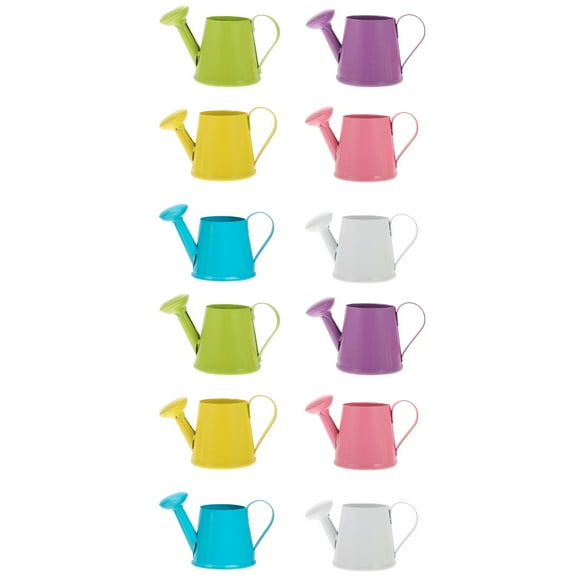 12 Pcs Mini Watering Can Kettle Metal Watering Can Bathtoys Landscape Eding Beach Toys Watering Can Outdoor Child