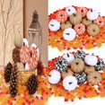 thumbnail image 1 of 12 Pcs Mixed Artificial Pumpkins Paintable White Fake Pumpkins Plaid Fabric Pumpkins For Fall Halloween Indoor Outdoor Decor, 1 of 6