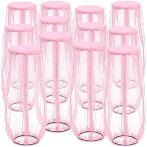 12 Pcs Mosquito Head Net Mesh Bug Netting Wearable Mesh Face Screen Shield for Outdoor Bugs Insect Midges Hiking Camping Walking(Pink)