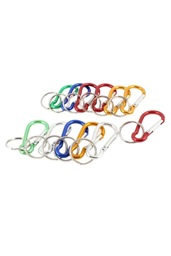 12 Pcs Multicolor Aluminum Key Ring Details Carabiner Clips Ornament