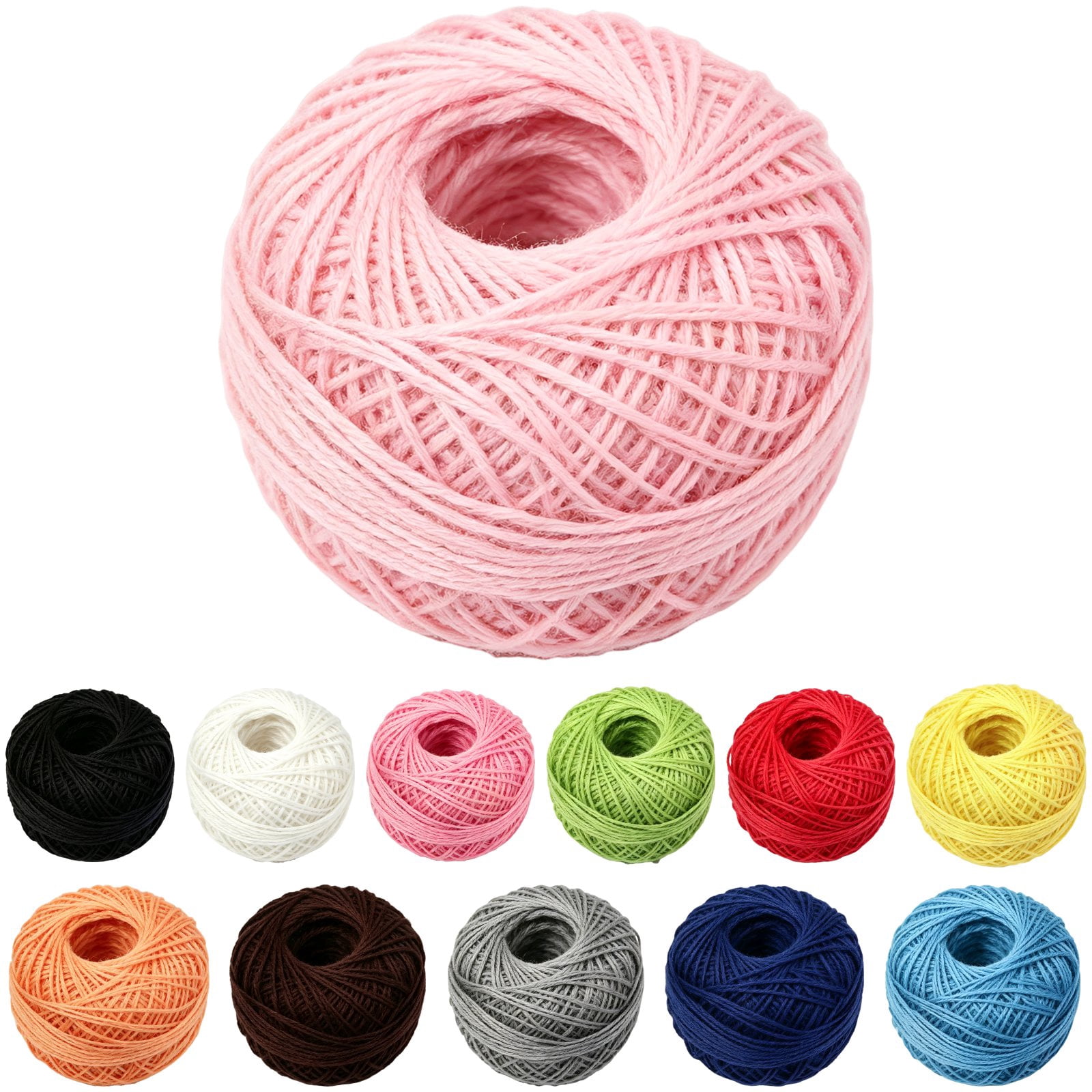 12 Pcs Multicolor Embroidery Thread Set, Rayon Thread Crochet Balls ...