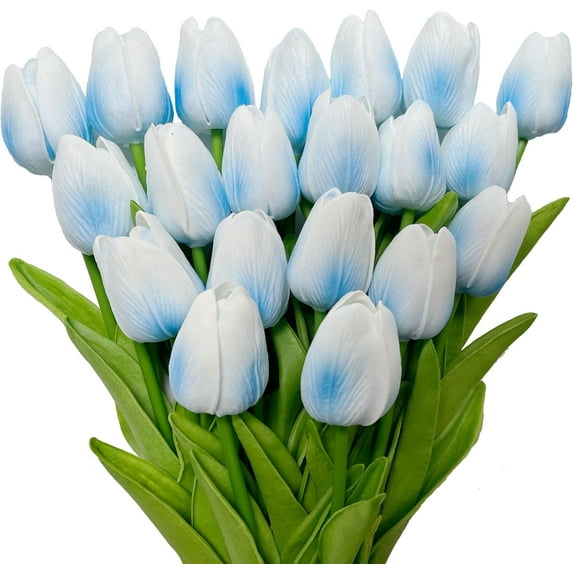 12 Pcs Multicolor Tulips Artificial Flowers Faux Tulip Stems Real Feel PU Tulips Easter Spring Wedding Bouquet Centerpiece Floral Arrangement Cemetery Table Décor 13.18" Tall