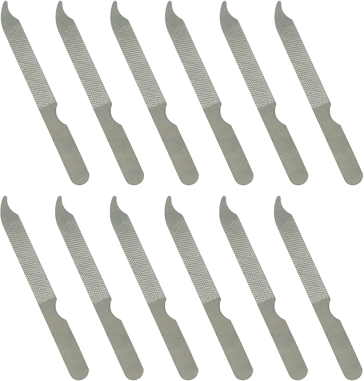 12 Pcs Nail File, Metal Nail Files Made of Stainless Steel with Elbow