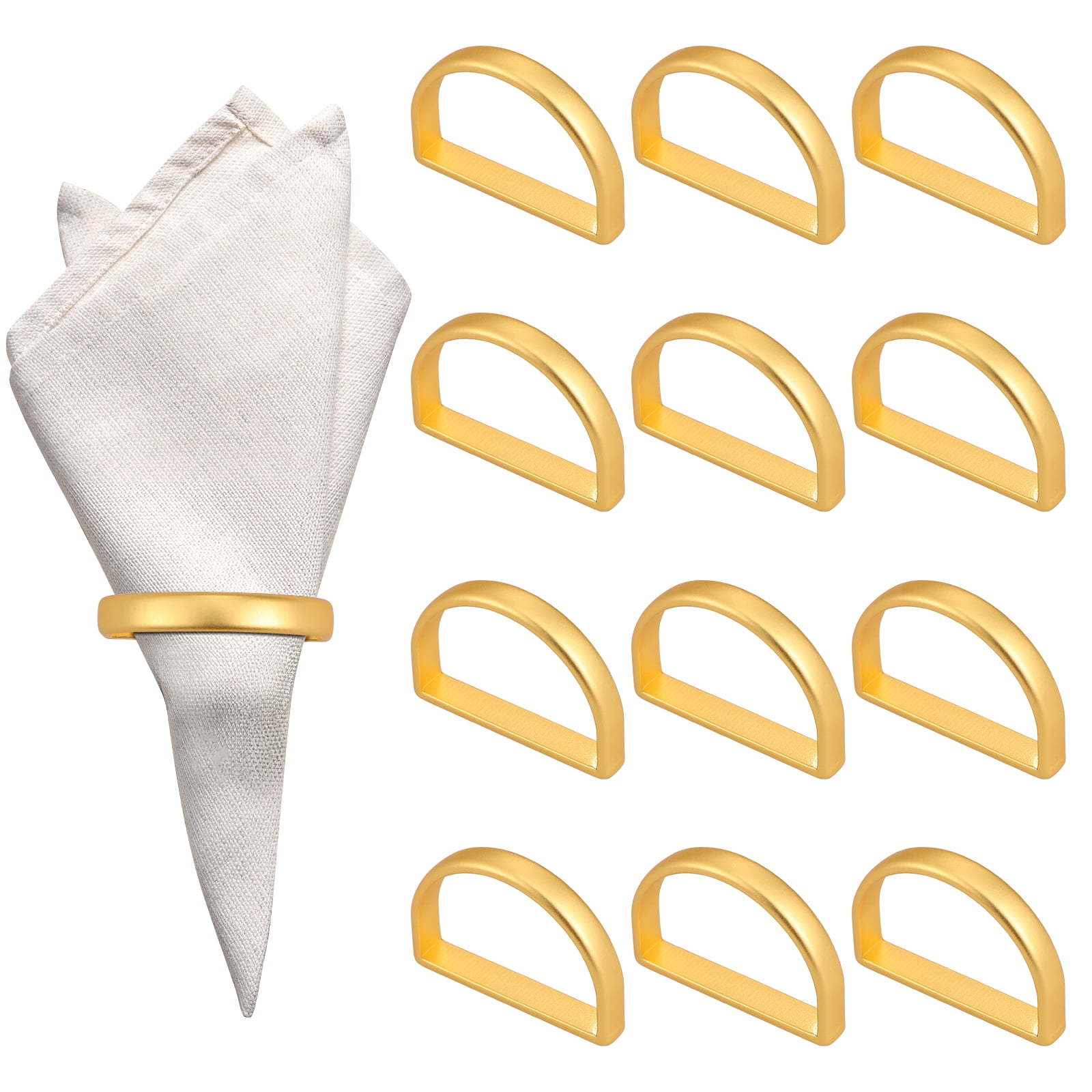 unbranded 12 Pcs Metal Napkin Rings Semicircle Napkin Rings Zinc Alloy ...