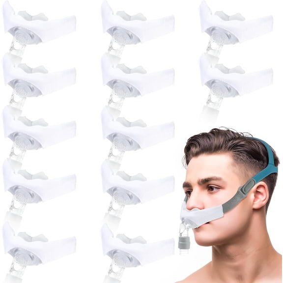 12 Pcs Nasal Pillow Liner for CPAP Cushion Nasal Cushion Pillow Covers Cotton Liners Skin Sleep Protector Compatible Comfort Reusable Reduce Noisy Air Leaks and Irritation (White)