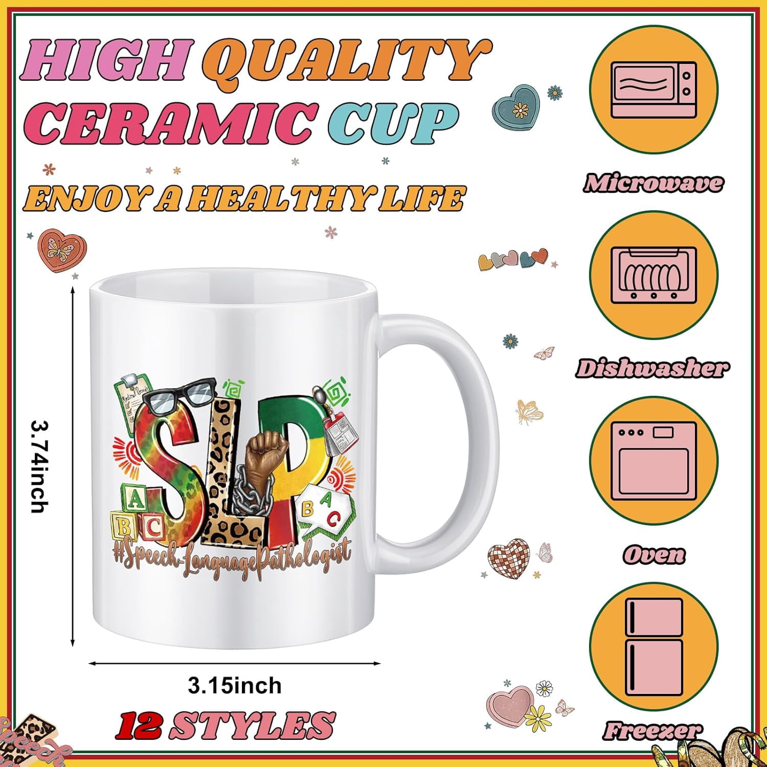 12 Pcs National Speech-language Pathologist Day Thank You Gifts 11oz ...