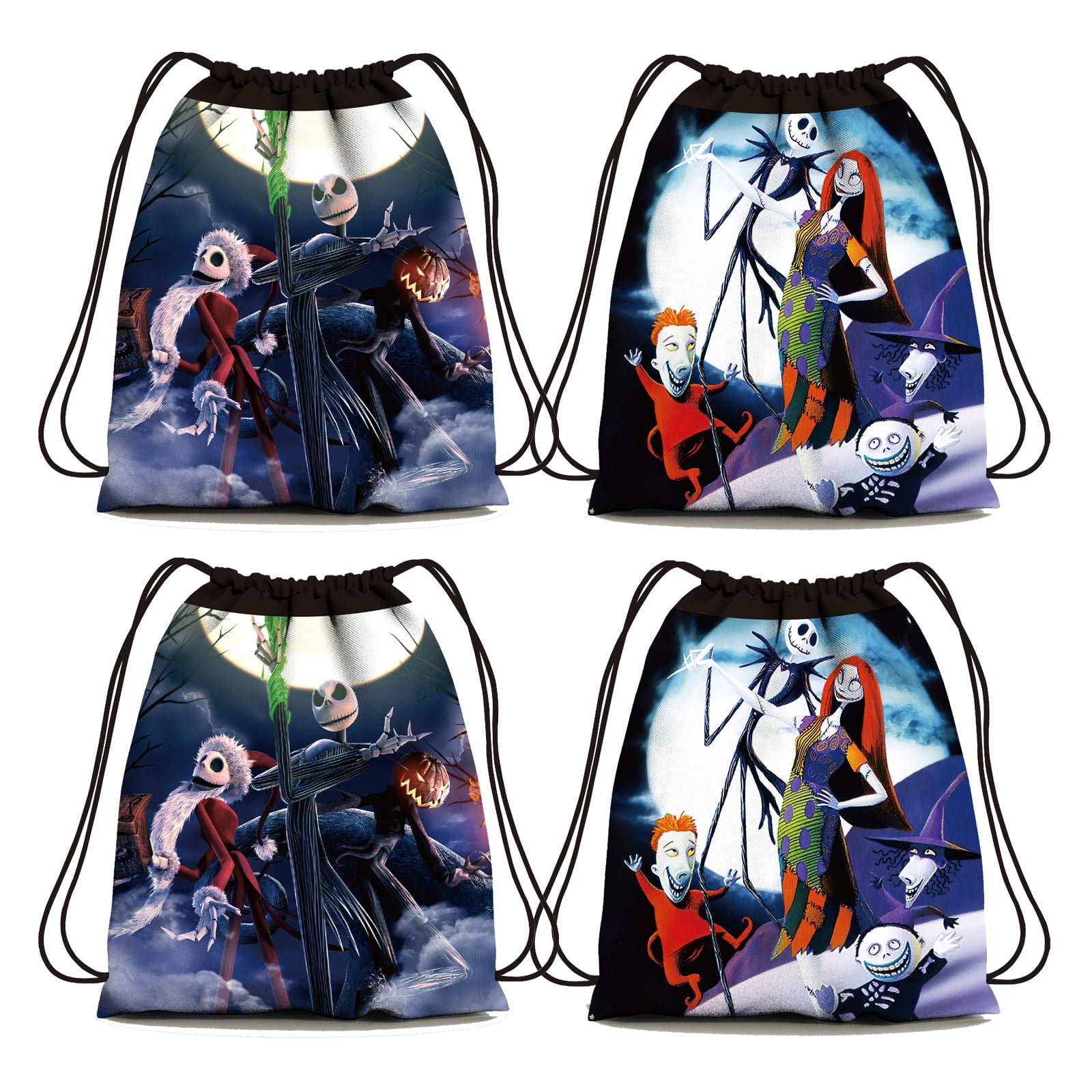 12 Pcs The Nightmare Before Christmas Drawstring Bag Reusable Horror Movie Non-Woven Gift Backpacks Favor Bags for NightmareTheme Birthday Party Decorations Supplies