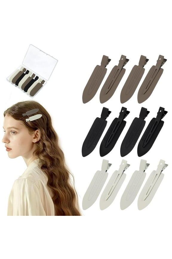 12 Pcs No Bend No Crease Hair Clips, Hair Clips Barrettes for Styling for Women Girls Makeup Accessories, Classic
