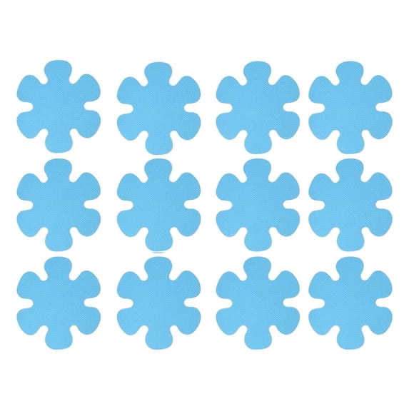 12 Pcs Non Slip Bathtub Stickers – Anti Slip Shower Stickers, Snowflake Shape Cute Bathroom Floor Decals for Tub & Shower Safety(Blue,3.93")