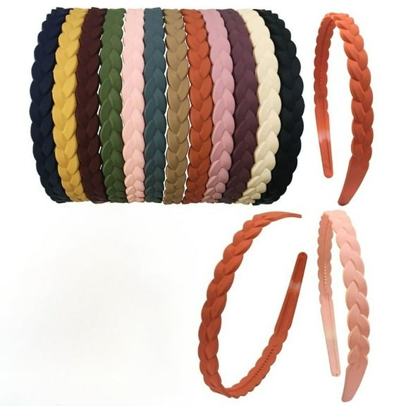 12 Pcs Non-Slip Grip Headbands, Flexible Thin Plastic Hairbands with Comfort Teeth for Women Girls, for Sports School Daily Use