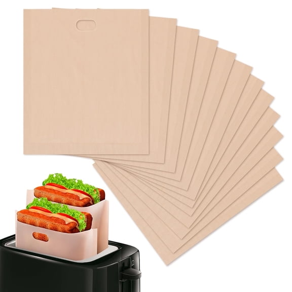 12 Pcs Non-Stick Grilled Cheese Toas Bags Reusable Up To 50 Times - 6.7"x7.5" Reusable Toas Bags for Grilled Cheese Sandwiches and Panini | Mess-Free, Easy to Clean & Heat-Resistant Maial
