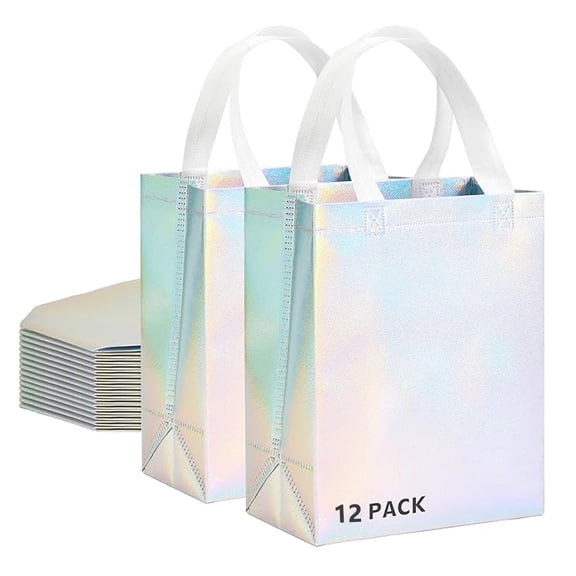 12 Pcs Non-Woven Reusable Gift Bags with Handles for Party Favor 8W x 4L x10''H