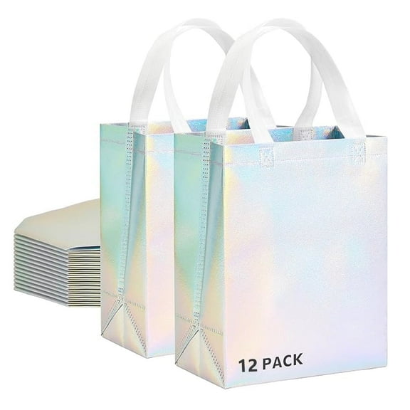 12 Pcs Non-Woven Reusable Gift Bags with Handles for Party Favor 8W x 4L x10''H