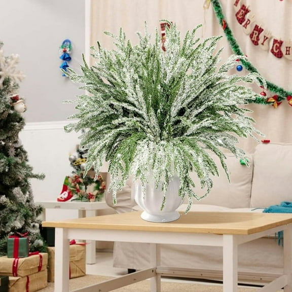 12 Pcs Norfolk Pine Branches Stems 13.5 Inch Artificial Pine Needles Sprigs Norfolk Pine Garland Accessories Vase Fillers Winter Fake Christmas Tree Picks Greenery Sprays for DIY Wreaths