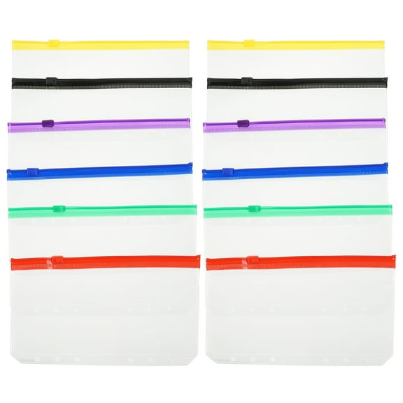 MLINS 12pcs Binder Zipper Pouch Size for Scrapbooking Detachable Zip Bag