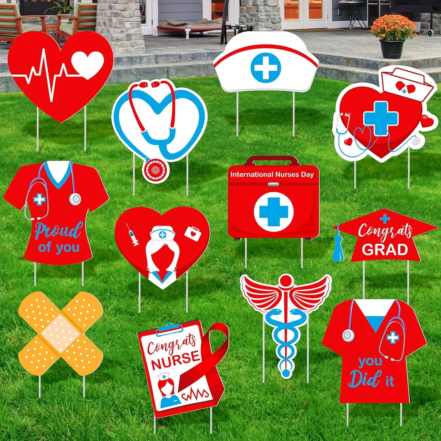 Kimini-Ki Congrats Nurse Gartenflagge – Abschluss-Deko Für Krankenschwestern, 45,7x31,8 Cm