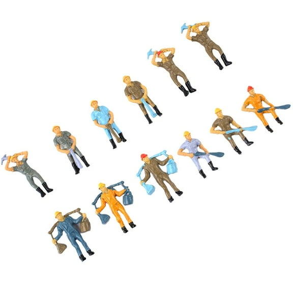 12 Pcs O Scale 1:48 Railway Workers Figures Train Railway Worker People 4 Poses Smile Home