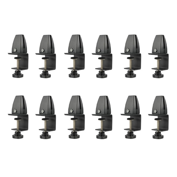 12 Pcs Office Desk Divider Clamp Privacy Screen Clip Holder Bracket Screen Baffle Clamp Partition for Table Clamp -Black