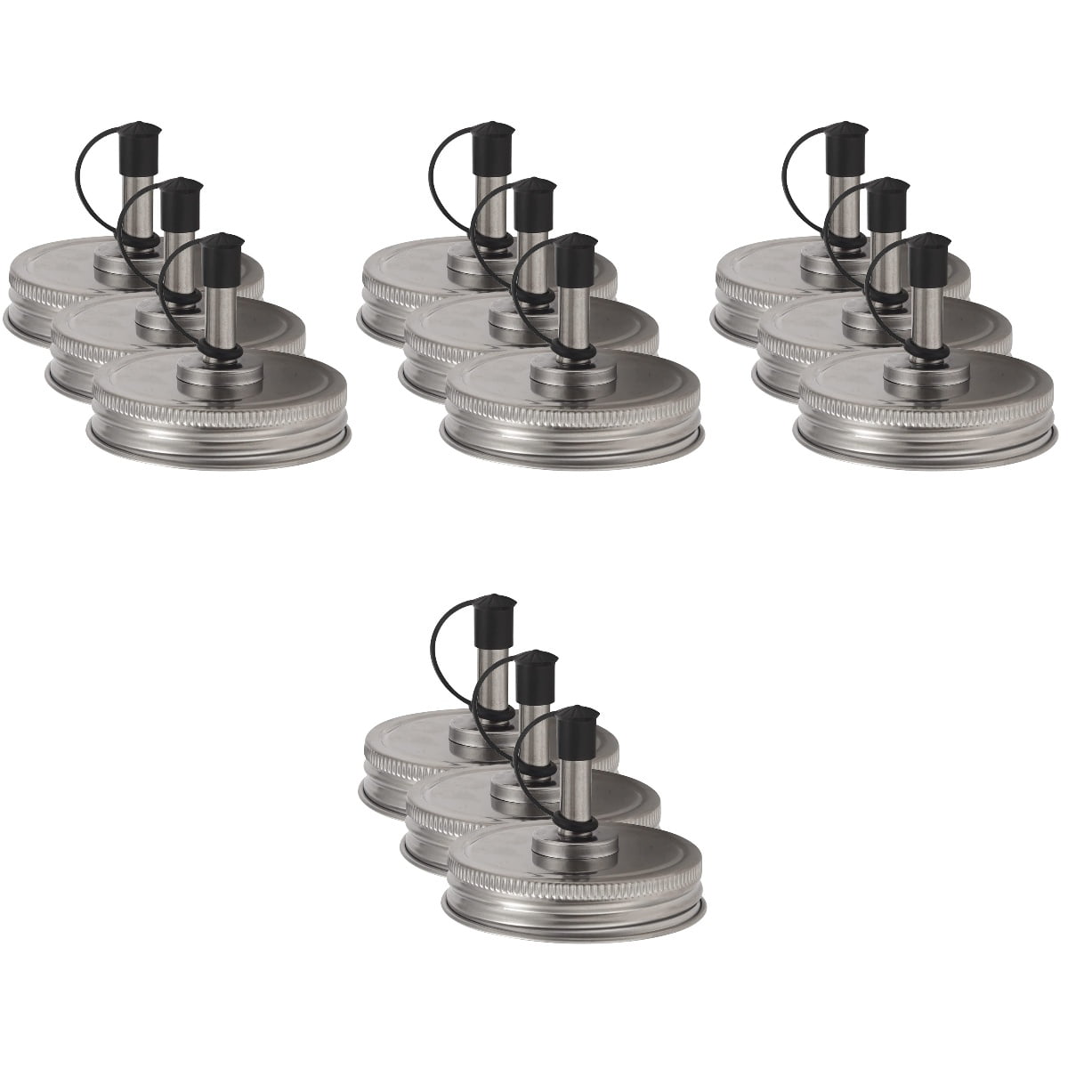 12 Pcs Oil Spout Lids with Caps Jar Lid Dispenser Olive Oil Pour Spout