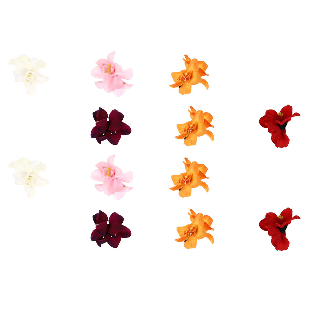 12 pcs orchid hairpin small clips garland fake bridal accessories