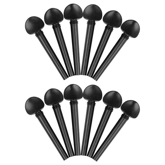 FOMIYES 12Pcs Practical Black Ebony Oud Accessories Durable and Easy to Use Tuning Pegs